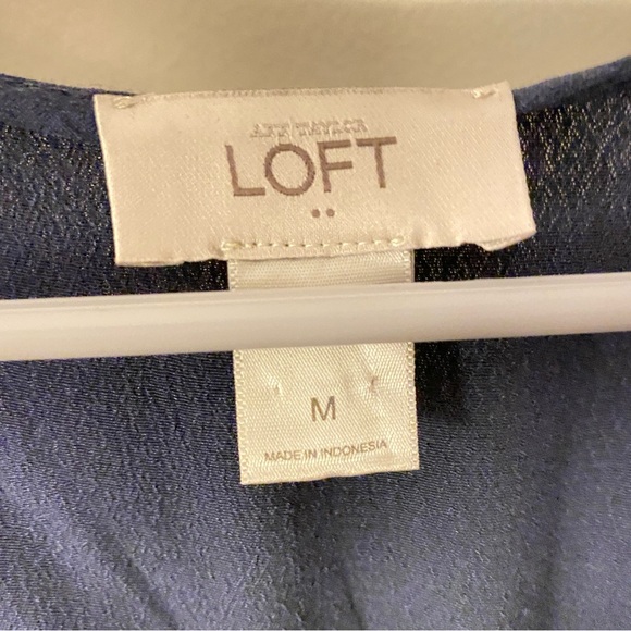 LOFT navy and fuchsia color block midi dress, size M. - Picture 3 of 4